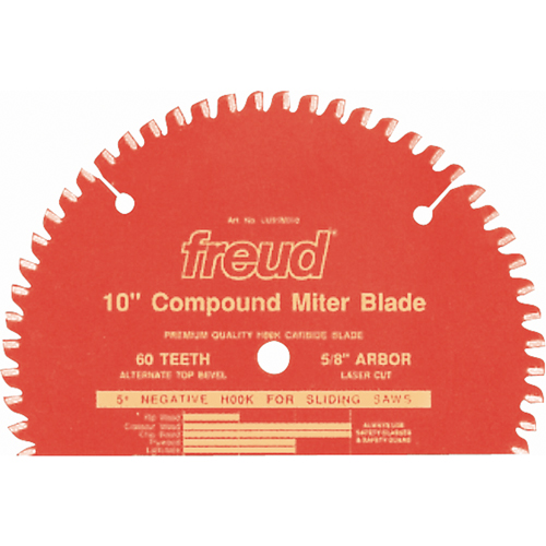Lames de scie industrielle TCS &agrave; onglets avec glissi&egrave;re, 10", 60 dents, Pour Bois Mukwa Safety Services