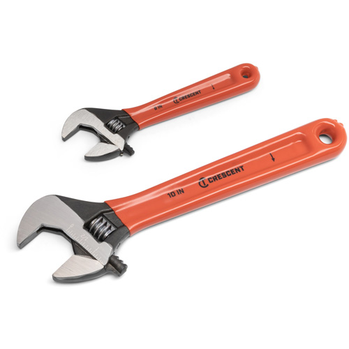 Black Oxide Wrench Set with Cushion Grips, Adjustable, 2 Pieces, Imperial and Metric Mukwa Safety Services