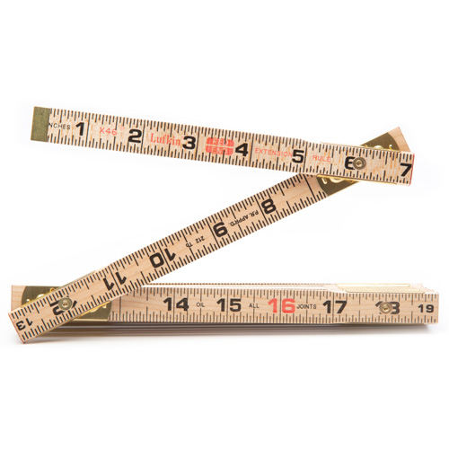 R&egrave;gle Red End avec deux rallonges de r&egrave;gle &agrave; glissi&egrave;re de 6", 6' lo, Bois, Graduations de 1/16" Mukwa Safety Services