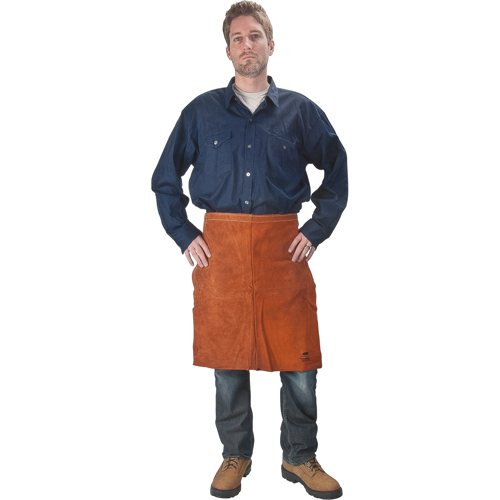 Leather Apron, Waist, 24" L, Lava Brown Mukwa Safety Services