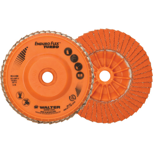 Enduro-Flex Turbo Flap Disc, 4-1/2" x 5/8"-11, Type 27S, 80 Grit, Ceramic Mukwa Safety Services