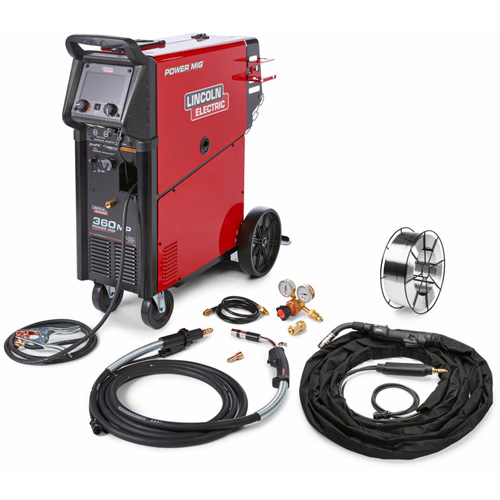 Machine &agrave; souder &agrave; g&acirc;chette avant pour aluminium One-Pak POWER MIG 360MP pour remorque et fabrication g&eacute;n&eacute;rale, 208 V/230 V/460 V/575 V, 1 Ph, 50/60 Hz Mukwa Safety Services