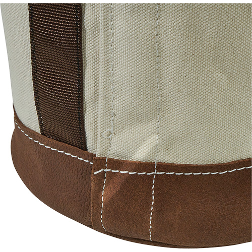 Sceau &agrave; fond en cuir, 17" h, Toile, Blanc Mukwa Safety Services