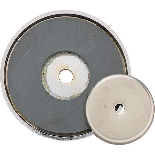 Ceramic Shallow Pot Magnet, 1-3/8" Dia., 12 lbs. Pull Mukwa Safety Services
