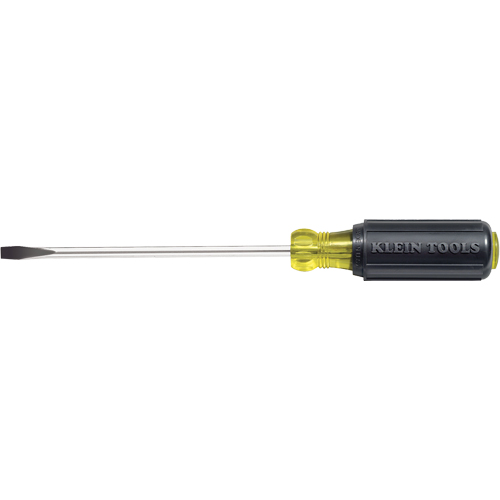Tournevis d'&eacute;b&eacute;niste pointe plate, Tige de 1/4", Ronde, 10-11/32" lo, Prise en Coussin&eacute;e Mukwa Safety Services