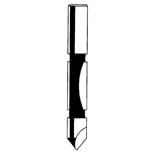 Fraise - foret guide pour panneau, 1/4" dia, 3/4" ha, 2-1/4" lo, 1/4" Manche Mukwa Safety Services