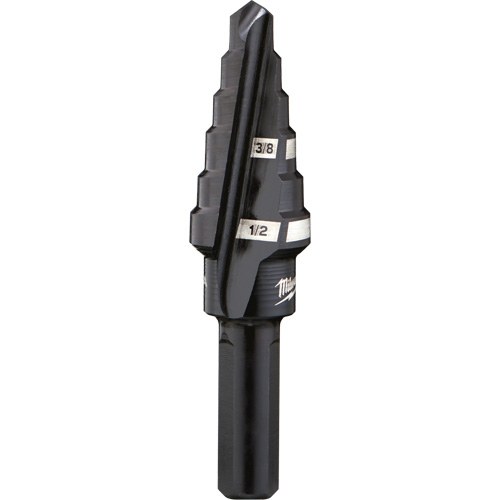 #6 Step Drill Bit, 3/8" - 1/2" , 1/16" Increments, High Speed Steel Mukwa Safety Services
