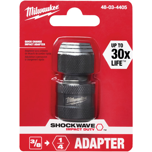 Adaptateur de douille carr&eacute;e &agrave; hexagonale pour tournevis &agrave; percussion Shockwave, Chocs, Prise 1/4", Douille 3/8", 1,875" lo Mukwa Safety Services