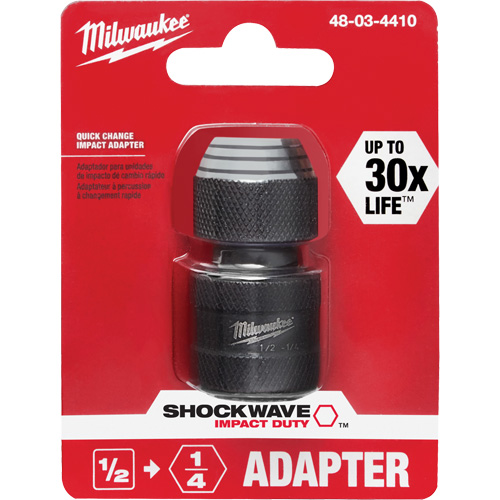Adaptateur de douille carr&eacute;e &agrave; hexagonale pour tournevis &agrave; percussion Shockwave, Chocs, Prise 1/4", Douille 1/2", 1,875" lo Mukwa Safety Services