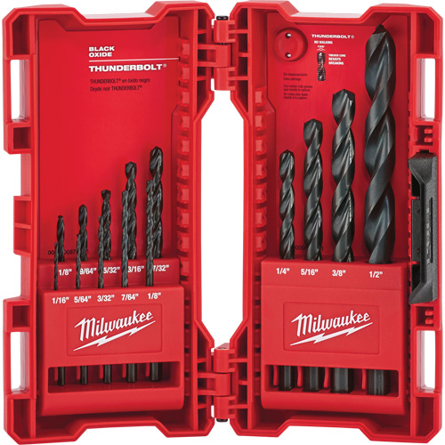 Jeu de forets &eacute;tag&eacute;s Thunderbolt, 14 morceaux, Acier Mukwa Safety Services