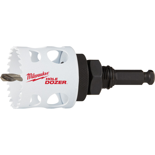 Scie-cloche Hole Dozer avec arbre, 2", Profondeur de la coupe 1-5/8", Bim&eacute;tal Mukwa Safety Services