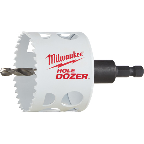 Scie-cloche Hole Dozer avec arbre, 2-1/2", Profondeur de la coupe 1-5/8", Bim&eacute;tal Mukwa Safety Services