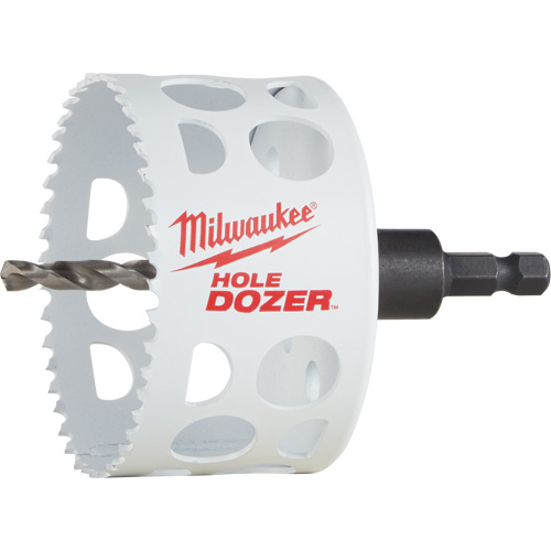 Scie-cloche Hole Dozer avec arbre, 3", Profondeur de la coupe 1-5/8", Bim&eacute;tal Mukwa Safety Services
