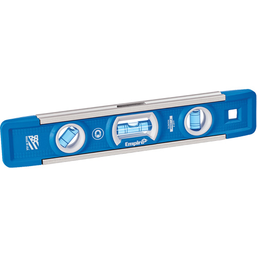 True Blue&reg; Torpedo Level, 9" L, Aluminum, 3 Vials, Magnetic Mukwa Safety Services