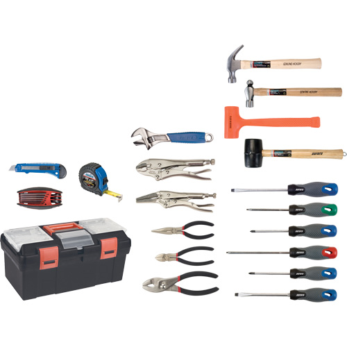 Jeu d'outils essentiels avec coffret en plastique, 28 morcea Mukwa Safety Services