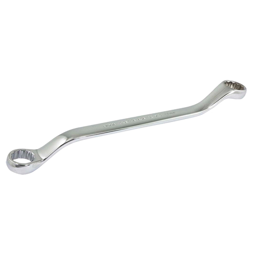 Box End Wrench, 12 Point, 17 mm x 19 mm, 15° Offset, Chrome Finish Mukwa Safety Services