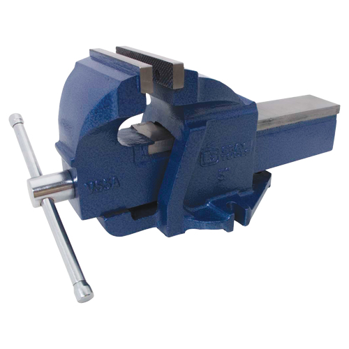 &eacute;tau d'&eacute;tabli en fonte ductile pour m&eacute;canicien, Largeur des m&acirc;choires 5", Profondeur de la gorge 3-3/10" Mukwa Safety Services