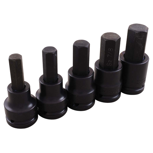 Jeu de douilles pour cl&eacute; &agrave; chocs, Hexagonale, Prise 3/4", 5 mrcx Mukwa Safety Services
