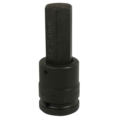 Bit Impact Socket, Hex, 24 mm x 3/4" Drive Mukwa Safety Services