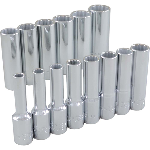 Socket Set, 14 Pcs, 3/8" Drive Size, Deep Mukwa Safety Services