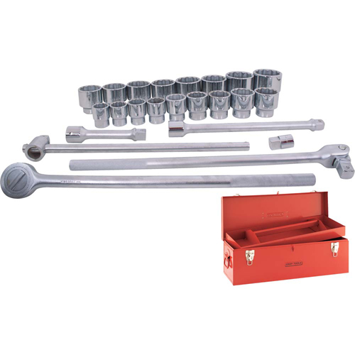 Socket & Attachment Set, 24 Pcs, 1" Drive Size Mukwa Safety Services