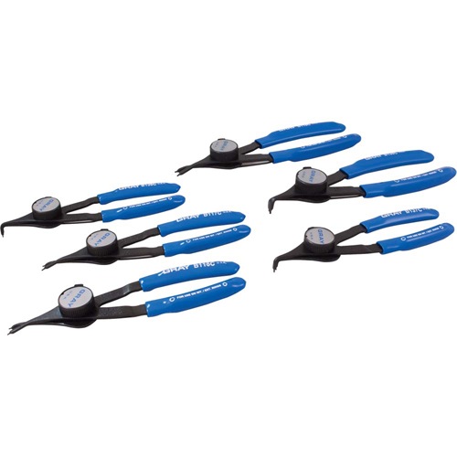 Convertible Retaining Ring Plier Set - Includes Plastic Case, 6 Pieces Mukwa Safety Services