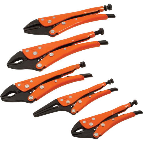 Straight Curved & Long Nose Locking Pliers Set, 5 Pieces Mukwa Safety Services