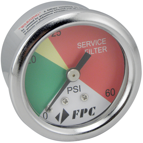 PG1326 Manom&egrave;tre pour filtre de transmission,  2", 0 - 60 psi, Fixation arri&egrave;re, Analogique Mukwa Safety Services