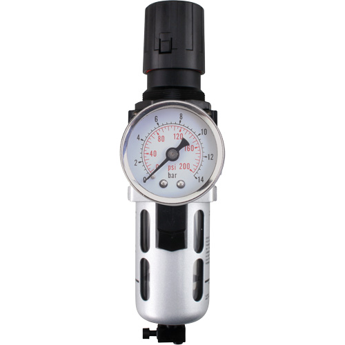 Modular Air Filter/Regulator (Gauge Included), 1/4" NPT, 145 PSI, 0.3 fl. oz. Capacity Mukwa Safety Services