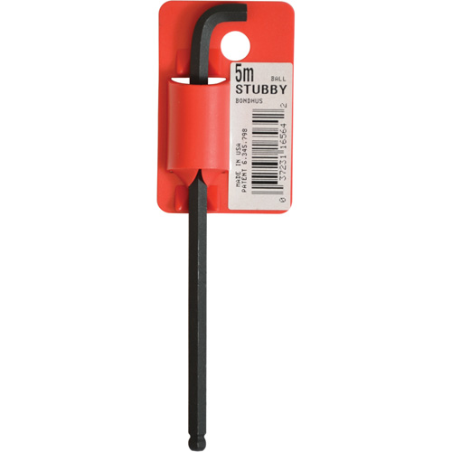 Cl&eacute; hexagonale &agrave; tige longue, embout Sph&eacute;rique, 5 mm x 119 mm lo, Forme en L Mukwa Safety Services