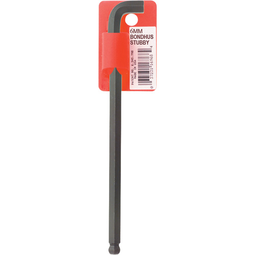 Long-Arm Hex Key Wrench, Ball End, 6 mm x 139 mm L, L Shape Mukwa Safety Services