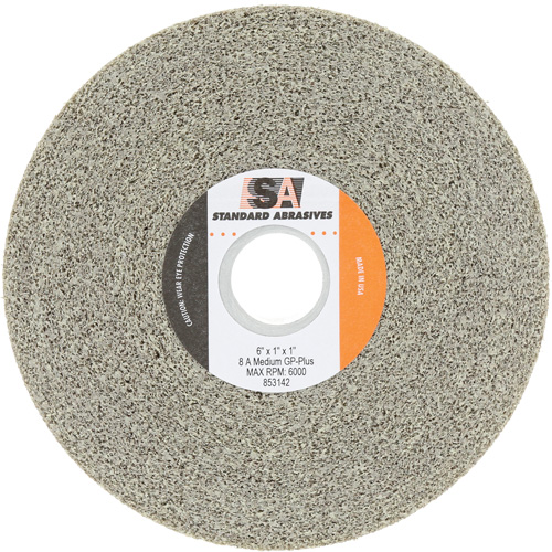 Standard Abrasives General Purpose Plus Wheel, 6" Dia., Medium Grit, Aluminum Oxide Mukwa Safety Services