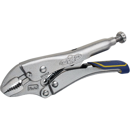 Fast Release Locking Pliers with Wire Cutter, 5" Length, Curved Jaw Mukwa Safety Services