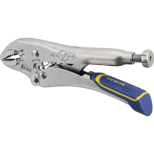 Fast Release Locking Pliers with Wire Cutter, 5" Length, Curved Jaw Mukwa Safety Services