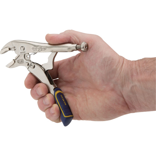 Fast Release Locking Pliers with Wire Cutter, 5" Length, Curved Jaw Mukwa Safety Services