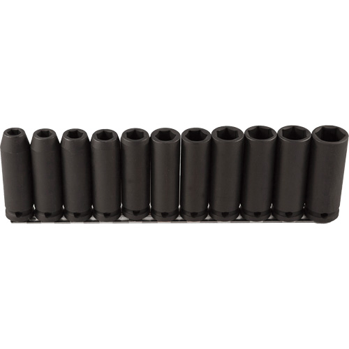 Jeu de douilles longues, 11 Mcx, Chocs, Prise de 1/2", Profond Mukwa Safety Services