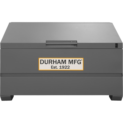 Jobsite Sloped Lid Storage Box, 60" x 30" x 39-3/8", Steel, Grey Mukwa Safety Services