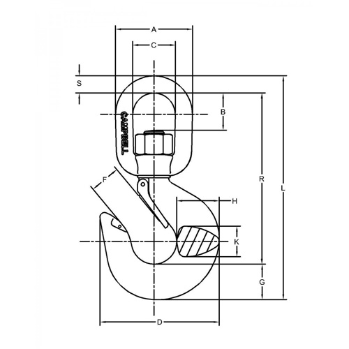 Latched Swivel Hoist Hook Mukwa Safety Services