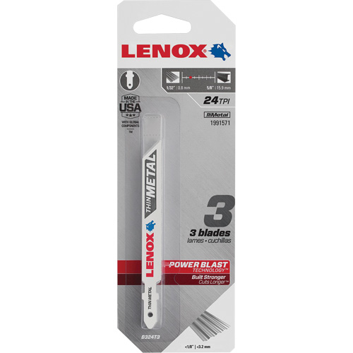 Lame de scie sauteuse pour coupe de m&eacute;tal, Bim&eacute;tal, Tige en T, 3-5/8" lo, 6 dents par pouce Mukwa Safety Services