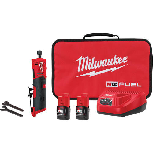 M12 Fuel Straight Die Grinder Kit, 1/4" Collet, 12 V, Lithium-Ion Mukwa Safety Services