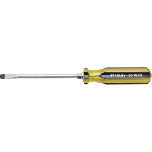 100 PLUS&reg; Standard Slotted Tip Screwdriver, 5/16" Tip, Round, 11" L, Plastic Handle Mukwa Safety Services