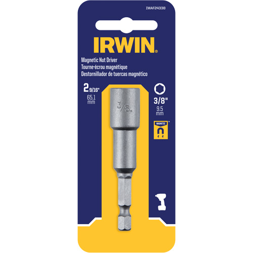 Tourne-&eacute;crou, Embout 3/8", Prise 1/4", 2-9/16" lo, Magn&eacute;tique Mukwa Safety Services