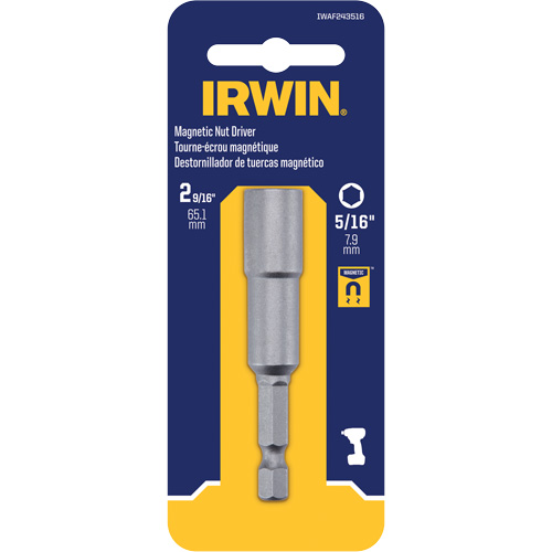 Tourne-&eacute;crou, Embout 5/16", Prise 1/4", 2-9/16" lo, Magn&eacute;tique Mukwa Safety Services