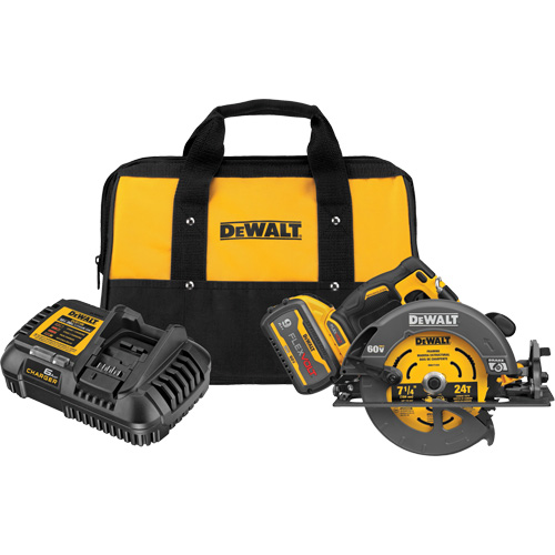 Ensemble de scie circulaire sans balai Flexvolt Max avec frein &eacute;lectrique, 7-1/4", 60 V Mukwa Safety Services