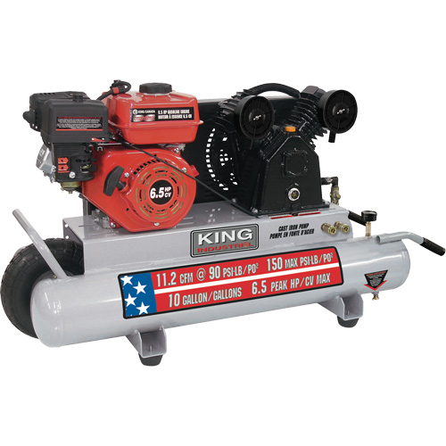Compresseur d'air sur brouette, Essence, 10 gal. (12 gal. US), 150 PSI Mukwa Safety Services