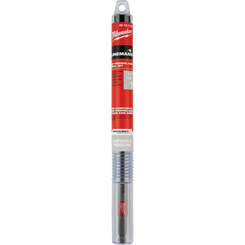 Shockwave Impact Duty Lineman's Fiberglass Drill Bit, 11/16", Carbide Mukwa Safety Services