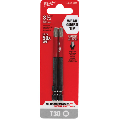 Embout de tournevis Shockwave Impact Duty, Torx, Embout T-30, Prise 1/4", Longueur 3-1/2" Mukwa Safety Services