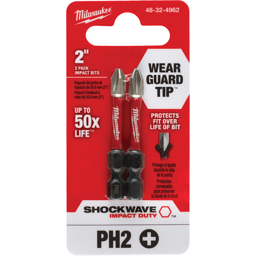 Shockwave Impact Duty Screwdriver Bit, Phillips, #2, 1/4" Drive Mukwa Safety Services
