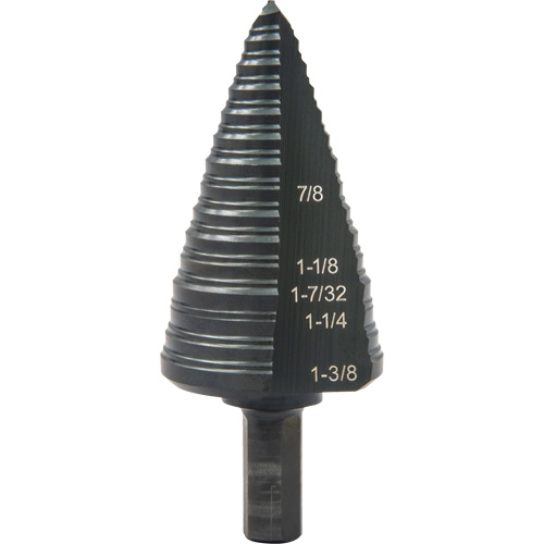 Foret &eacute;tag&eacute; &agrave; trous multiples no 12, 7/8" - 1-3/8", Incr&eacute;ments de 1/16", Acier rapide Mukwa Safety Services