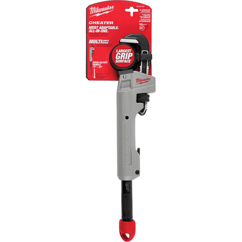 Cheater Adaptable Pipe Wrench, 2-1/2" Jaw Capacity, 18"/11"/24" Long Mukwa Safety Services